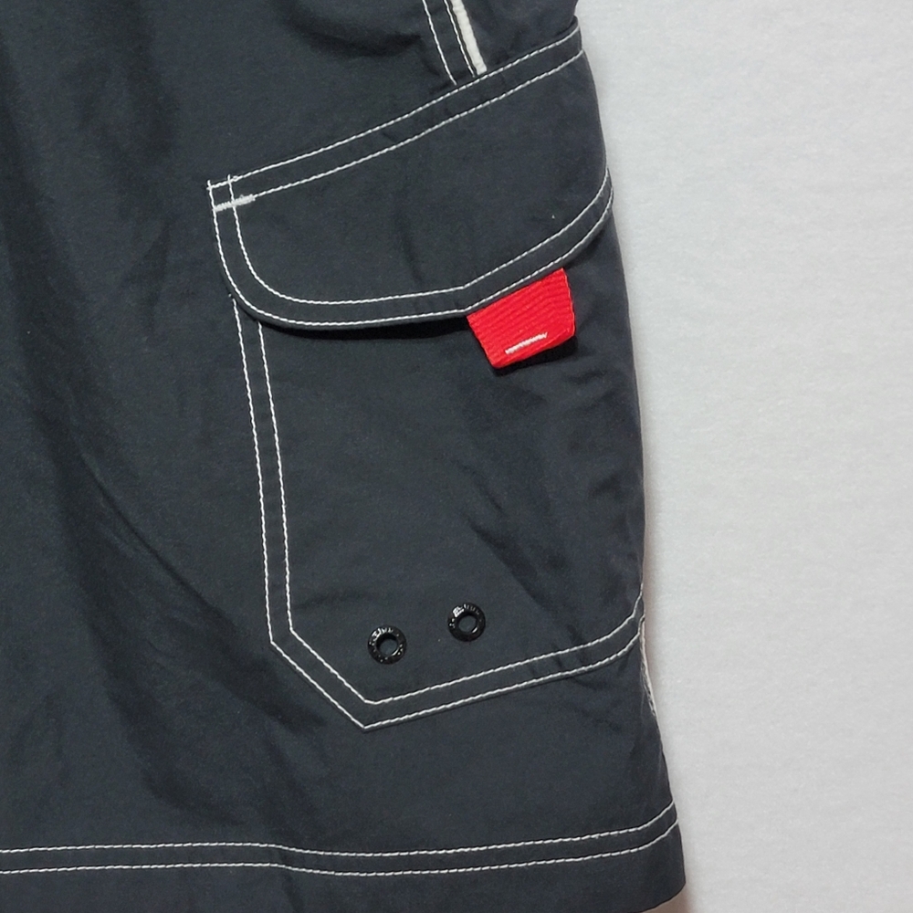 Speedo Black Swim Shorts with Red Accents SIZE XL. #723 - Picture 2 of 9